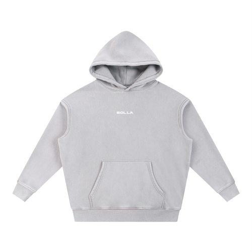Snow Wash Grey Hoodie White Print